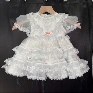 1982 Little Princess Collection by Christopher John Tripp White Lace Dress